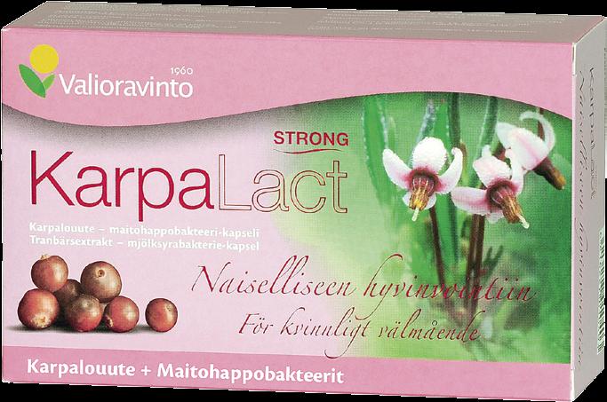 KarpaLact Strong Naiselliseen hyvinvointiin! Karpalouute ja maitohappobakteerit samassa kapselissa.