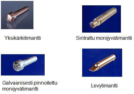KUVA 19. Timantointi työkalut (Telahiontakurssi. 2008) Monissa koneissa suoritetaan vielä testilevyn hionta, joka sijaitsee timanttityökalun vieressä.