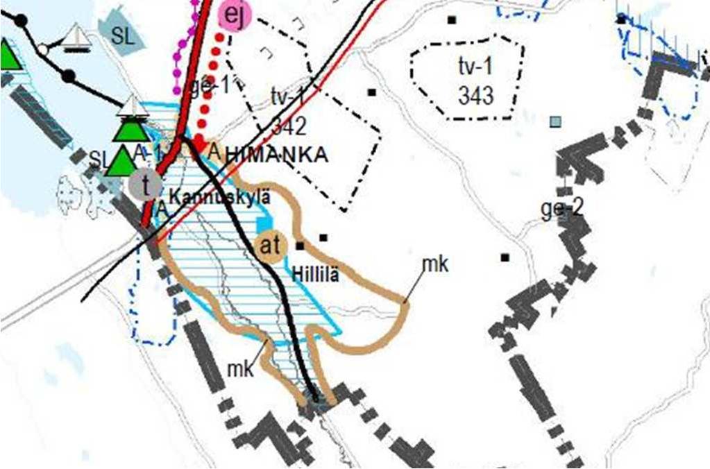 Lisäksi hankealueen eteläpuolelle on osoitettu valtakunnallisesti arvokas rakennetun kulttuuriympäristön (RKY) kohde Raumankarin vanha asutus ja Himangan kirkko, Raumankarin ja Sautinkarin