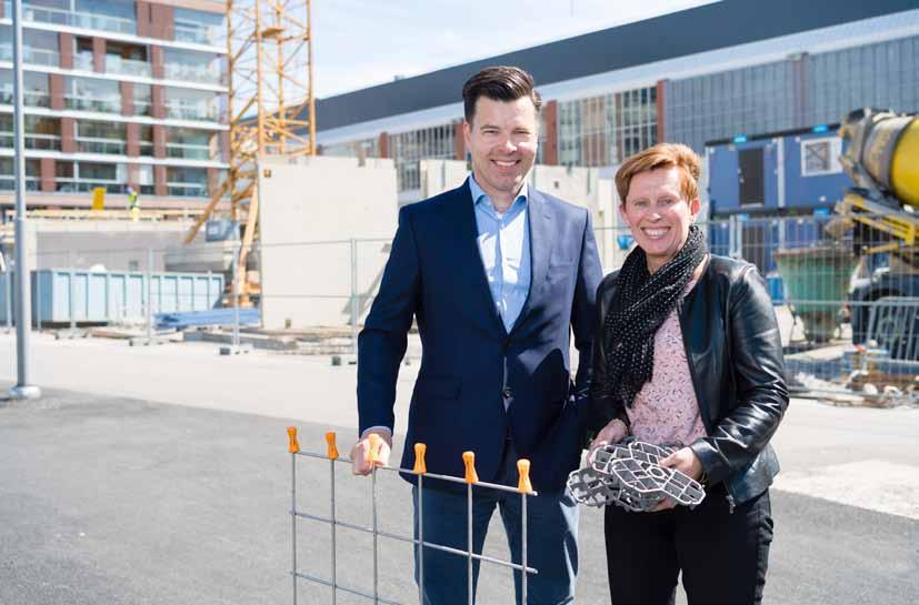 Pintoksen Tuomas Pere ja Okarian Terhi Nyman aikovat ottaa rakennusalan haasteet yhdessä vastaan.