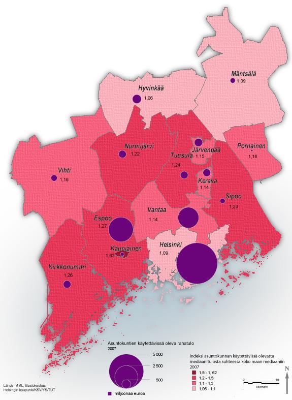 SEHA TR7 110 (226) 3.1.5 Asuntokuntien tulot Asuntokuntien käytettävissä oleva mediaanitulo kulutusyksikköä kohden on suurempi kuin koko maan mediaani.