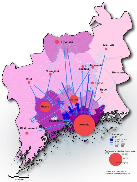 SEHA TR7 111 (226) 3.1.6 Työssäkäynti ja työpaikkaomavaraisuus Kartta 3.