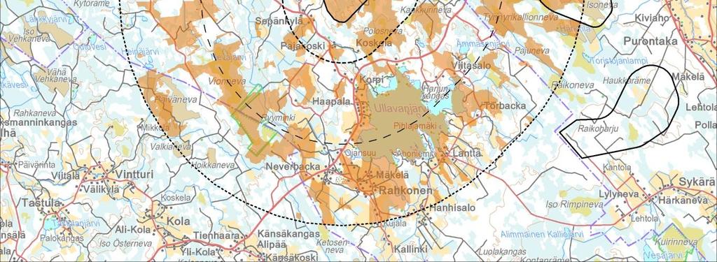 Ritaneva - Vipusalonneva Märsynnevan Natura-alue sijaitsee noin 3,5 km etäisyydellä alueen pohjoispuolella. Alueen lounaispuolella, noin 5 km etäisyydellä sijaitsee Vionneva.