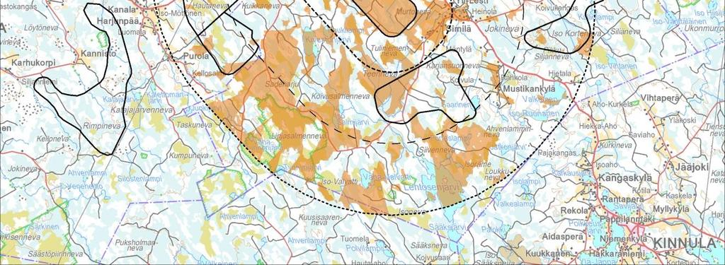 Asutusta on lähimmillään noin 1 km etäisyydellä Mattilan, Tikan ja Similän kylissä alueen itä- ja kaakkoispuolella. Maisemavaikutusten arvioinnissa määritelty vaikutusten merkittävyys on suuri.