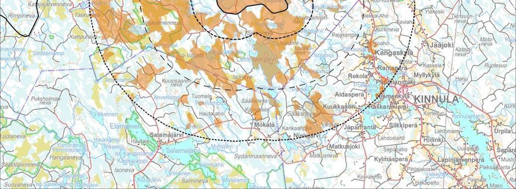 Lähimmillään asutusta on reilun 1 km etäisyydellä Similän kylässä. Asutukseen muodostuu yhteisvaikutuksia lähiseudun muiden tuulivoima-alueiden kanssa.
