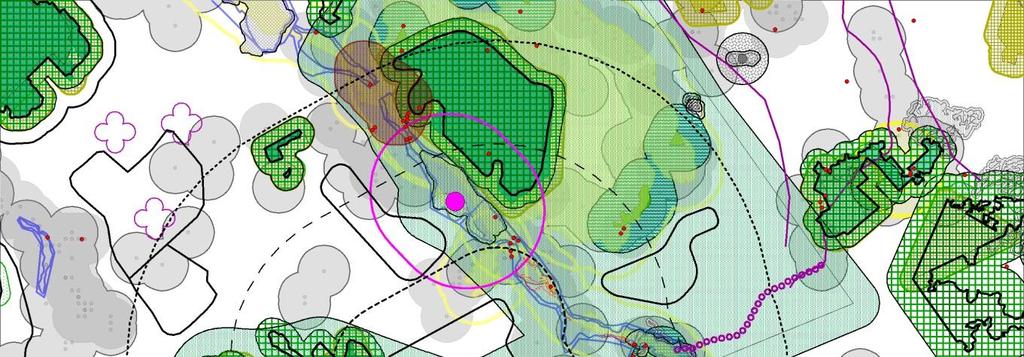 LIITE 1 31 Kartta 2. Vaikutuskohteita. Lisäksi alueen ympärille on piirretty 2, 6 ja 10 km vyöhykkeet.