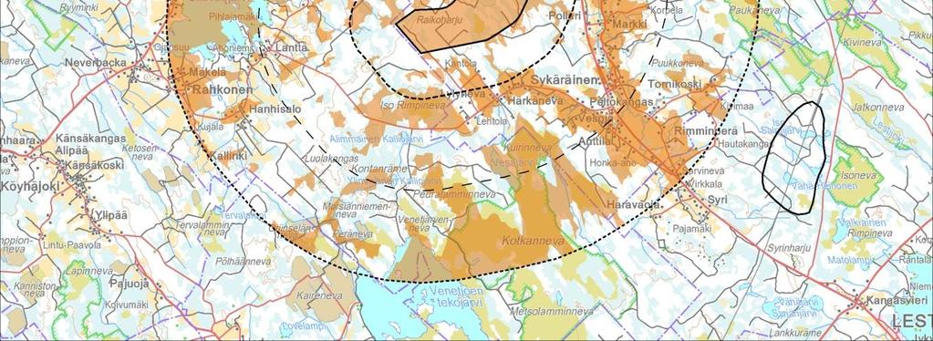 linnustokohteiden lintulajeihin voi muodostua kohtalaisia vaikutuksia. Noin 2-3 km etäisyydellä on kaksi sääksen pesimäpaikkaa.