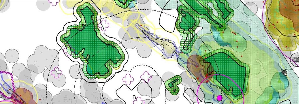 LIITE 1 3 Kartta 2. Vaikutuskohteita. Lisäksi alueen ympärille on piirretty 2, 6 ja 10 km vyöhykkeet.