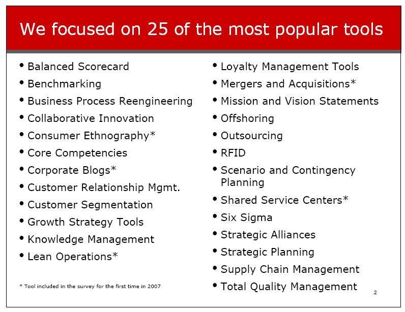 Strategian työkalut (Bain & Company) http://www.bain.