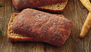 Kuuden Viljan patonki 250 g Juuressämpylä, runsaskuituinen, vähemmän suolaa Palsternakka & Porkkana 90 g Ainesosat: Vehnäjauho, vesi,