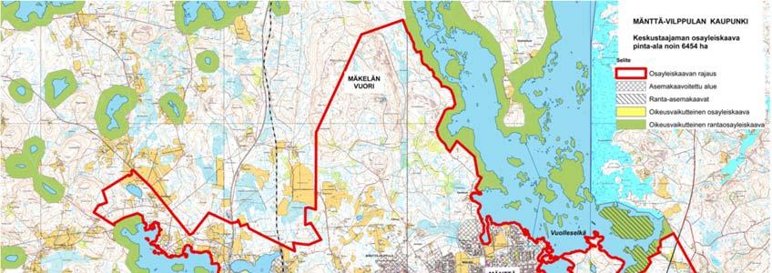 VIREILLÄ OLEVAT YLEISKAAVAT Mänttä Vilppulan keskustaajaman osayleiskaava yleiskaavoitettava alue Mänttä Vilppulan keskustaajaman osayleiskaavoitustyö on käynnistynyt 2013 syksyllä.