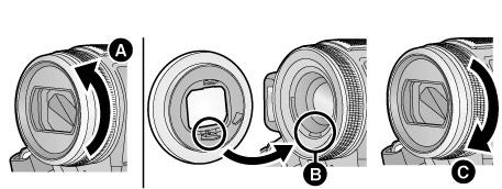 [DISC COPY] (93, 96) 27 Salama (56) 28 Linssi (LEICA DICOMAR) 29 Vastavalosuoja Jos haluat irrottaa vastavalosuojan, käännä sitä vastapäivään (A).