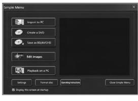 Tarvittava ohjelmisto Käytettävä toiminto Datatyyppi CD-ROM (mukana): HD Writer AE 1.