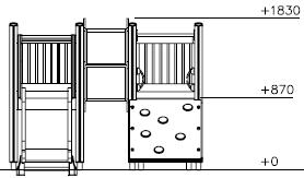 Päämateriaalit: mänty puu, metalli, polypropeeni muovi ja korkeapainelaminaatti (HPL). MINI UNIT PLAY Q0350 teräslevy (2 mm), tunneli: valetaan muotissa (polypropeeni).