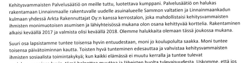 omaishoitajia on tehnyt esityksen, että Tampereen kaupunki sitoutuu