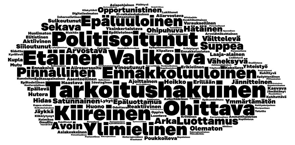 4 TIETO PÄÄTÖKSENTEOSSA: KOHTI DIALOGILOIKKAA KUVA 1. Vastaajien luonnehdintoja tiedon ja päätöksenteon vuorovaikutuksesta 5.