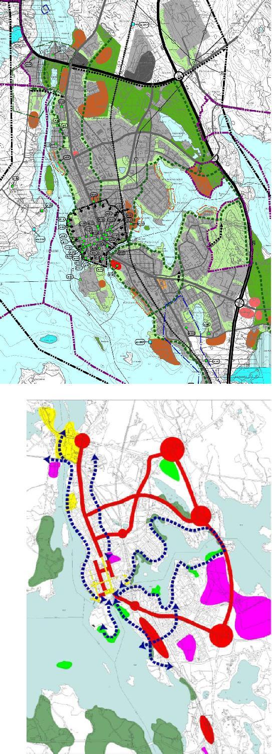 IISALMEN KESKUSTASEUDUN STRATEGINEN OSAYLEISKAAVA PÖYRY ENVIROMENT OY(2003) KESKUSTA-ALUEEN VIHERALUEJÄRJESTELMÄ MAISEMA-ARKKITEHTITOIMISTO NÄKYMÄ OY Kaavan valmisteluvaiheessa laaja vaihtoehtojen