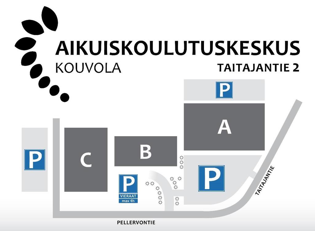 A -talo - ajoneuvoala - auditorio - jalkojenhoitoklinikka - Vetojuhta: peräkärryt ja trailerit B -talo - hyvinvointiala - palveluala - neuvonta