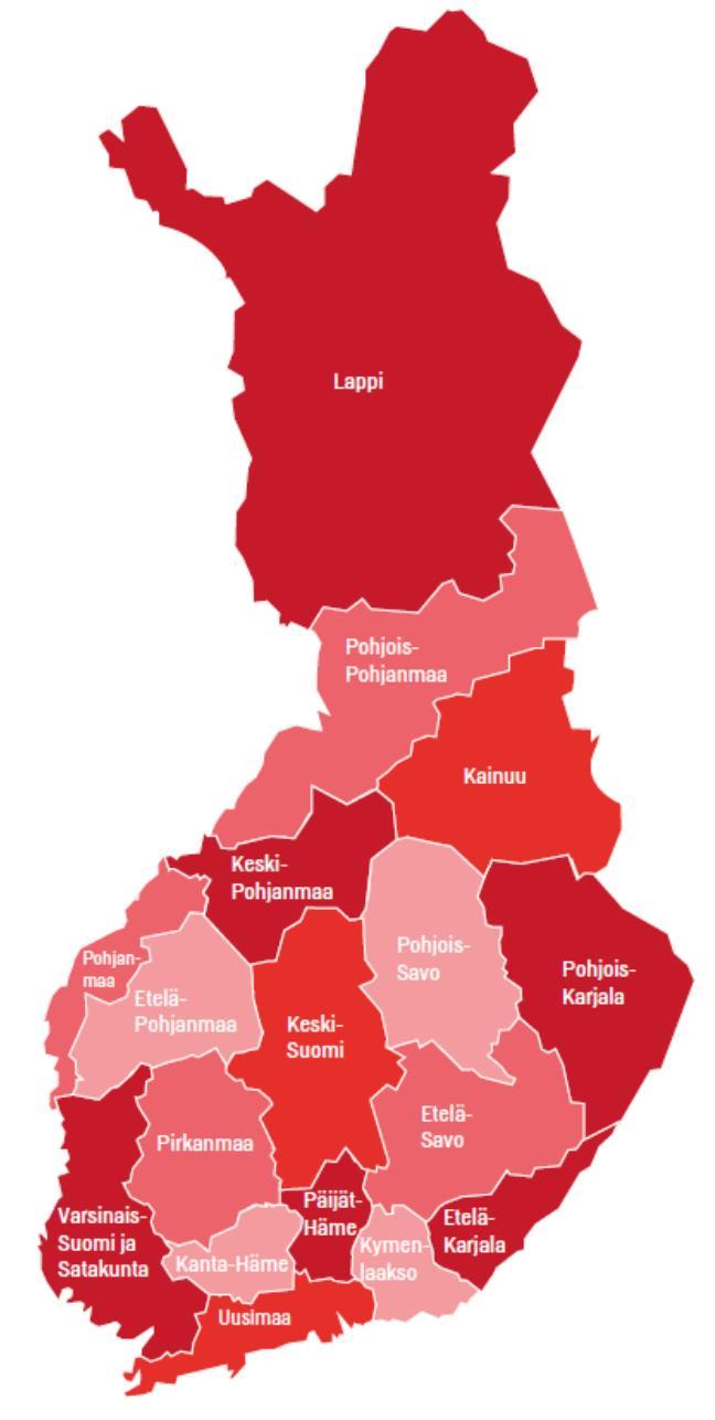 Muistiluotsi Maakunnalliset keskukset muodostavat valtakunnallisen verkoston