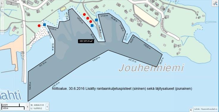 Toteutus Niittoala 10 ha (hankehakemuksen mukainen resursointi). Vesialueen omistajien lupa.