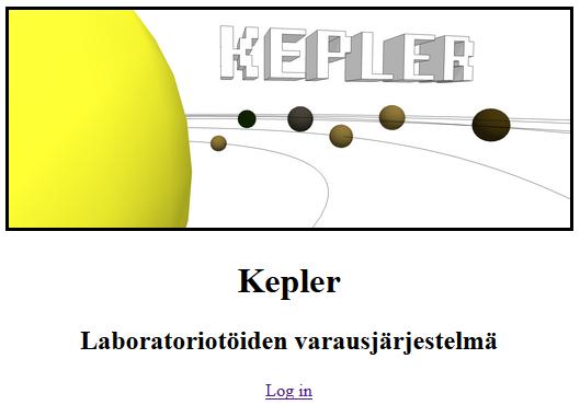 3.8 Kirjautumissivu Käyttäjän syöttäessä selaimeensa Kepler-järjestelmän osoitteen, hän saapuu kuvan 3.22 kirjautumissivulle.