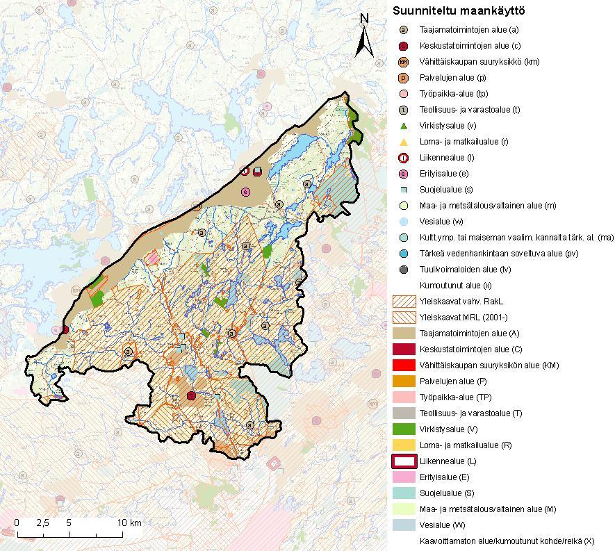 7 Affecto Finland Oy, Karttakeskus, Lupa L4659. SYKE, Maakuntien liitot Kuva 4. Maakuntakaavan mukainen suunniteltu maankäyttö Siuntionjoen valuma-alueella.