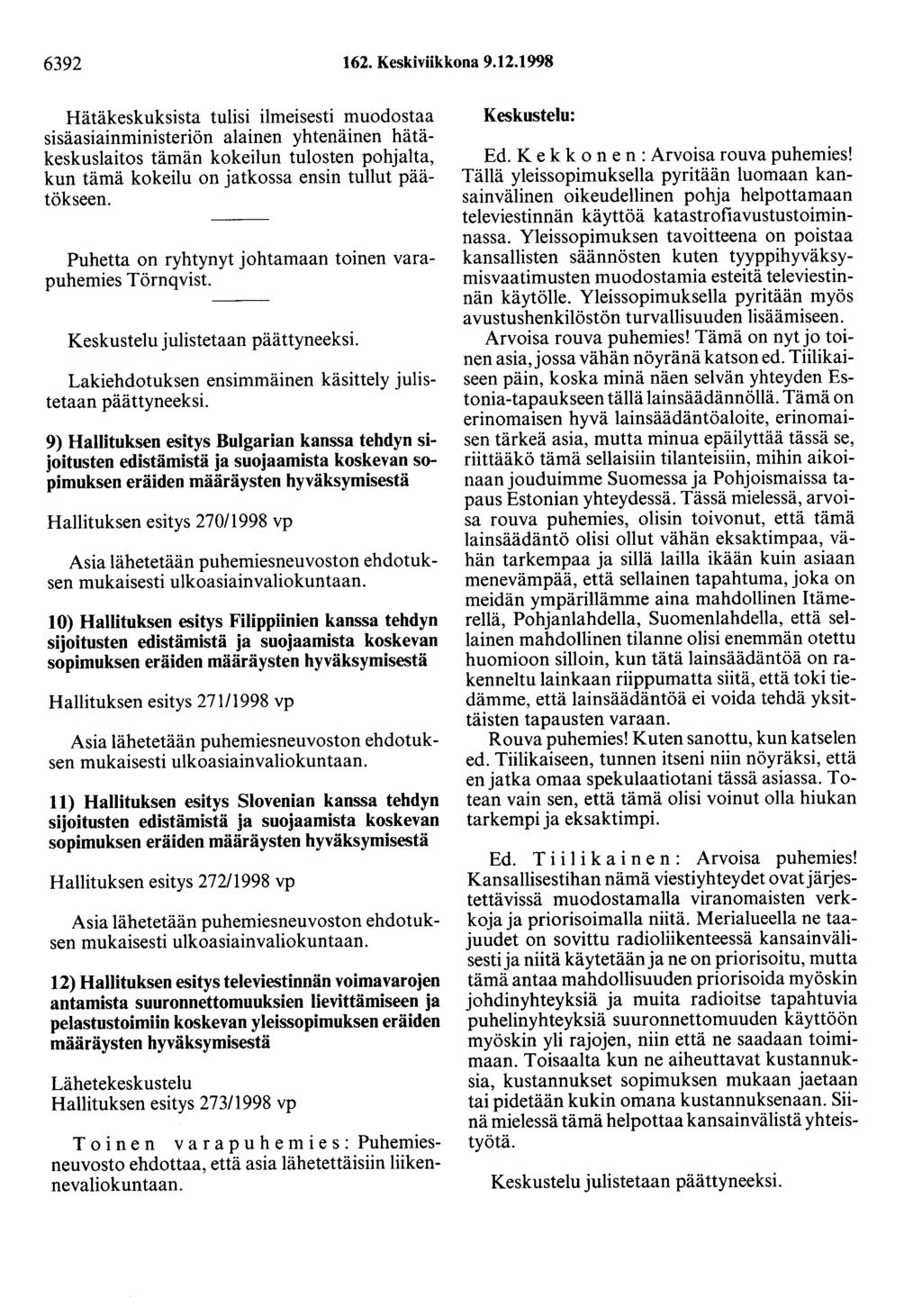 6392 162. Keskiviikkona 9.12.