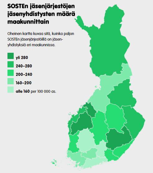 Pohjois-Karjala 393 paikallisyhdistystä 12 piiriyhdistystä 1 aluetoimistoa Yhteensä