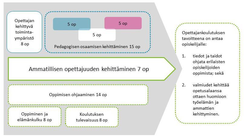 OPINNOT 2017-2018 Ammatillinen opettajankoulutus on laajuudeltaan 60 opintopistettä ja asetuksen mukaan siihen sisältyy kasvatustieteellisiä perusopintoja, ammattipedagogisia opintoja,