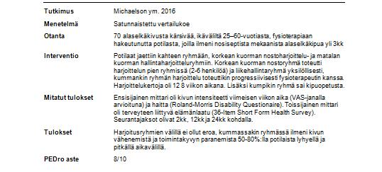 Taulukko 1