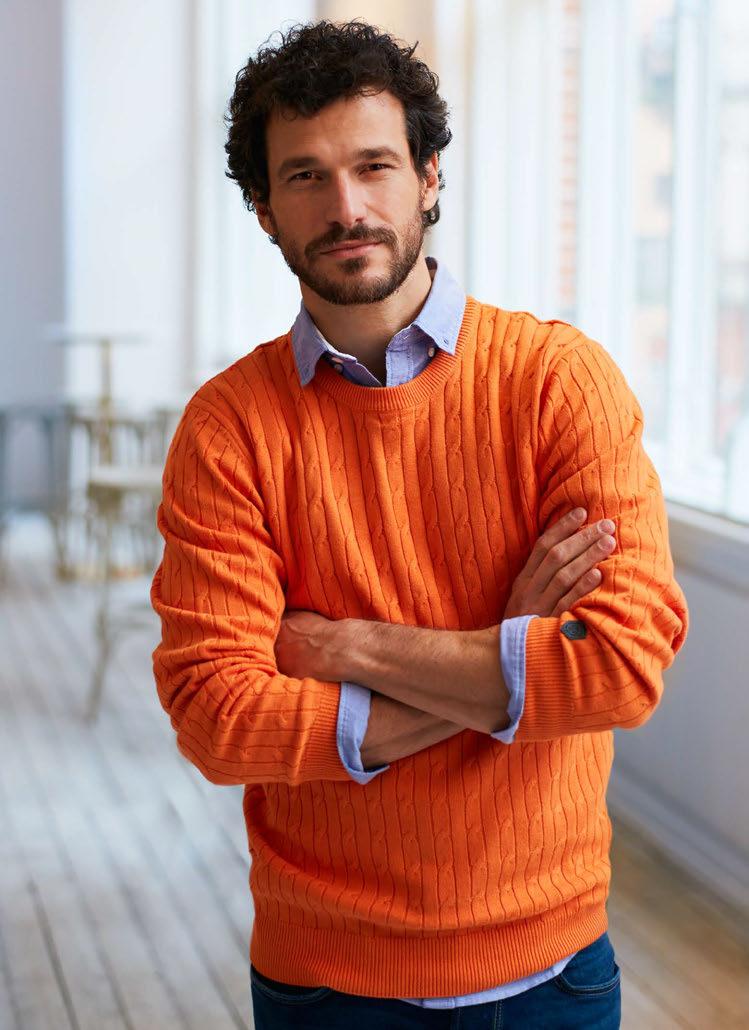 Blakely Knitted Sweater, oranssi Belfair Oxford