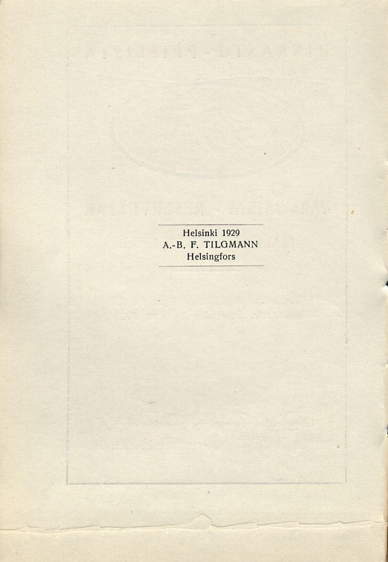 Helsinki 1929 A.-B. F.
