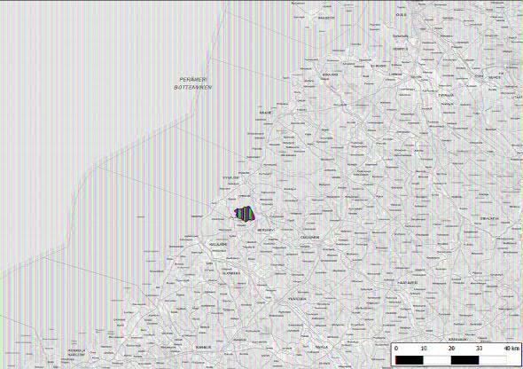 6 1. Perustiedot 3 Inventointialue: Karhunnevankankaan tuulipuiston hankealue Pyhäjoen keskustasta 10 km etelään Hankeomistaja: Wpd Finland Oy Inventoinnin laji: Osainventointi Kenttätyöaika: 15.7.