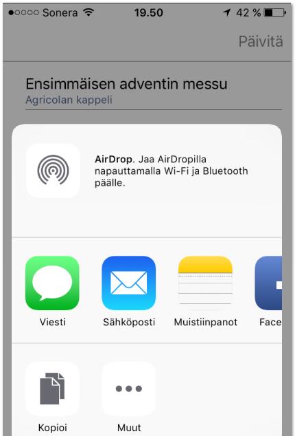 Napsauta Jaa-painiketta.