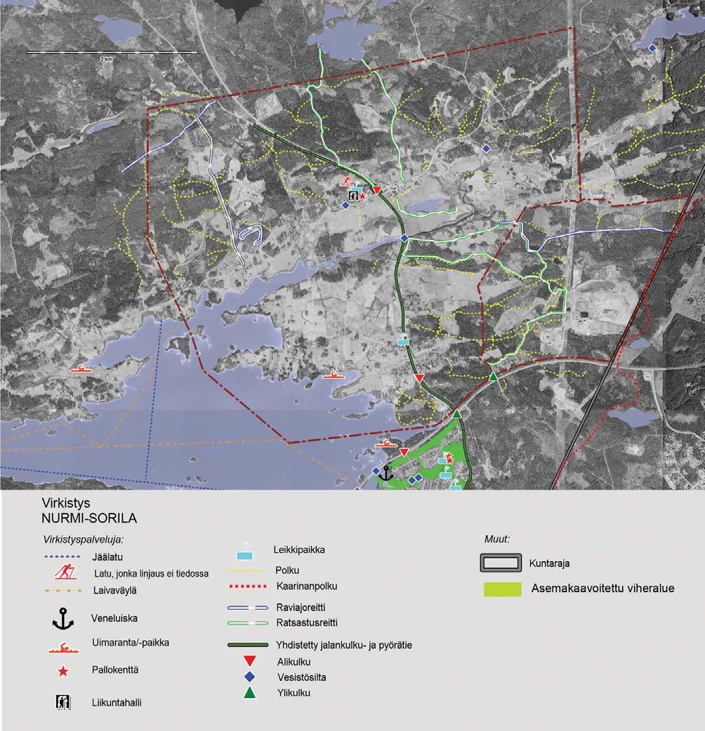 Kuva105. Selvitysalueen virkistyskäyttö ja -palvelut. 6.