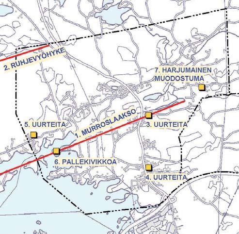 Kallioperäkartan mukaan selvitysalueen pohjoisrajan tuntumassa on noin 500 metrin levyinen ja noin 2,5 kilometrin pituinen gabro- ja dioriitti -alue.