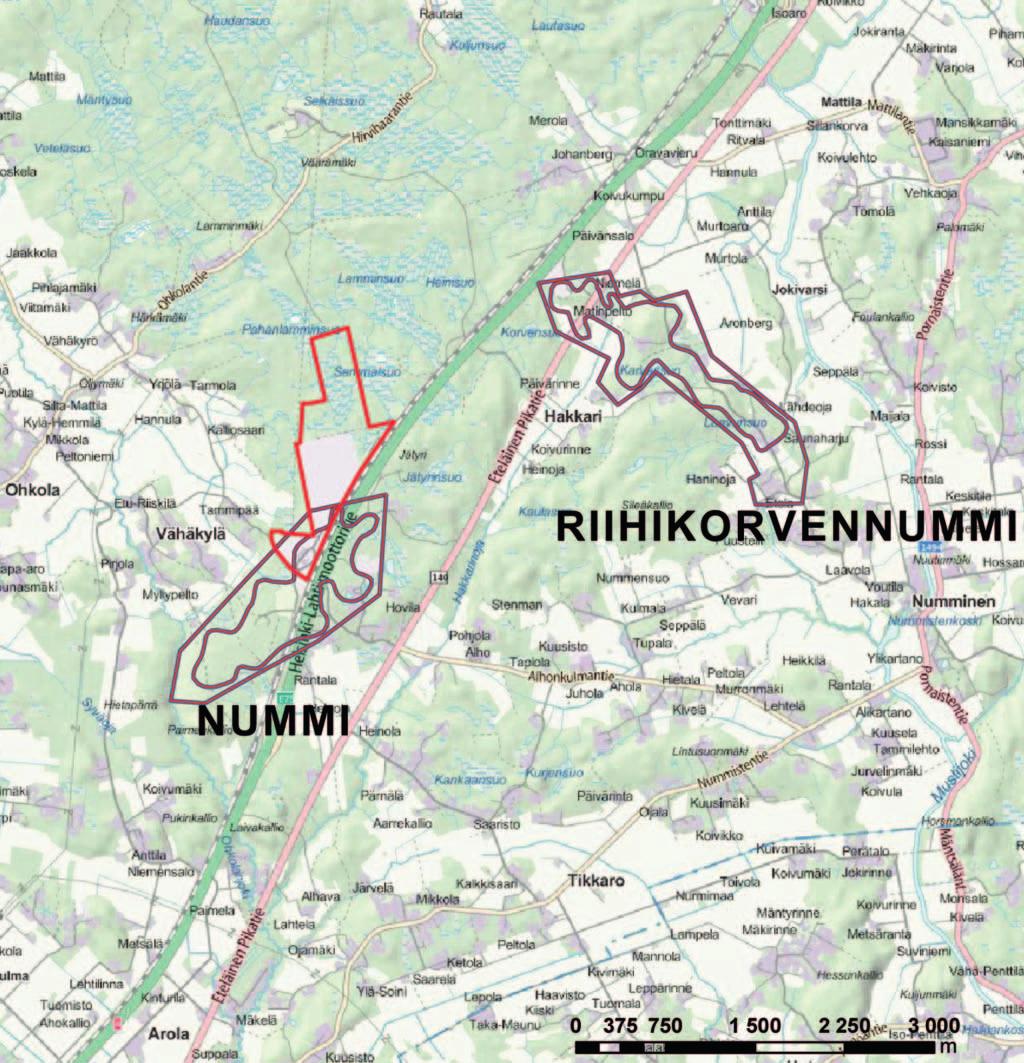5.4 Maa- ja kallioperä Hankealue on ollut topografialtaan melko loivapiirteinen kalliomuodostuma, jossa vallitsevana kivilajina on keskikarkea migmatiitti vaihdellen granodioriitista kiillegneissiin.