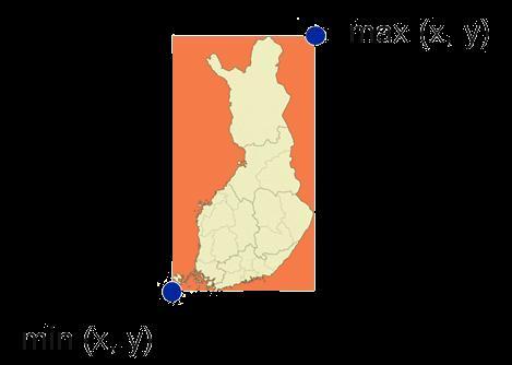 Maantieteellinen sijainti Sijaintia kuvaava suorakaide Annetaan maantieteellisinä asteina Paikkatietohakemistossa koordinaatit