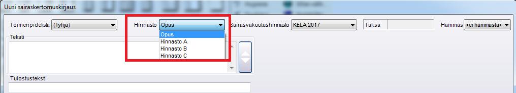 -ikkunassa käytössä levat hinnastt vidaan nyt määrittää ja järjestää hithenkilö- tai