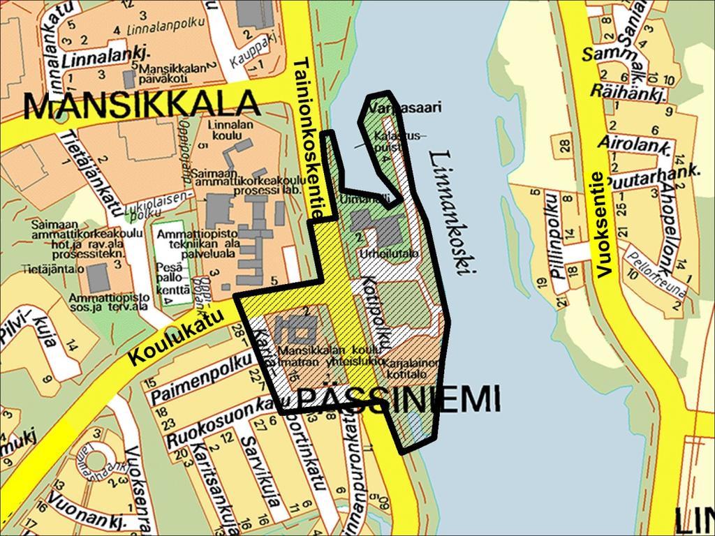 IMATRAN KAUPUNKI KAUPUNKIKEHITYS JA TEKNISET PALVELUT Kaupunkisuunnittelu OSALLISTUMIS- JA ARVIOINTISUUNNITELMA (MRL 63 ) ASEMAKAAVAN MUUTOS 1085 Kaupunginosa 11, Pässiniemi Korttelit 3, 15 ja 11
