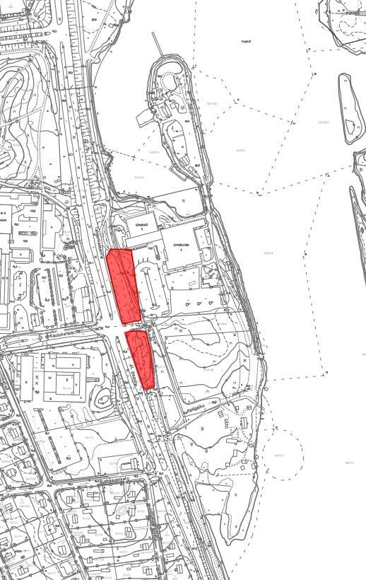 Kasarmirakennusten sijainnit pohjakartalla. Tiedot on saatu Museoviraston paikkatietoaineistosta 2/2016.