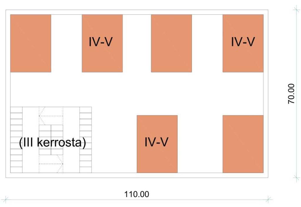 20 4. Pienmittakaavainen kerrostalokortteli Tontin ala: 7700 m2 Kerrosluku: IV-V Kerrosala: