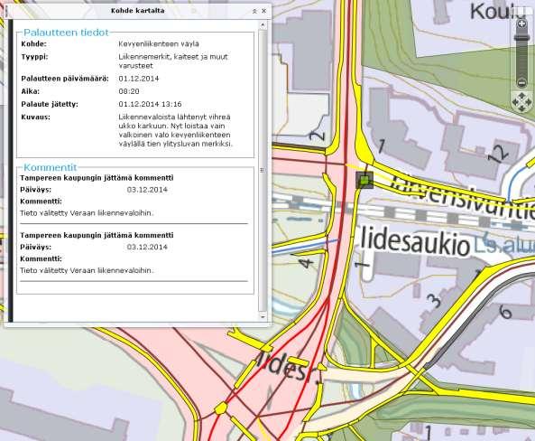 KESÄYLLÄPIDON LAADUNSEURANTA 2014 28 Kuva 22: Kunnossapidon vikailmoitusjärjestelmän palautelomake.