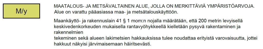 13 (16) 1.1.1 Maa- ja metsätalousvaltainen alue 6.2.2 Muut merkinnät ja määräykset Yk/1 osa-alueena osoitetaan paikallisesti arvokas luontokohde.