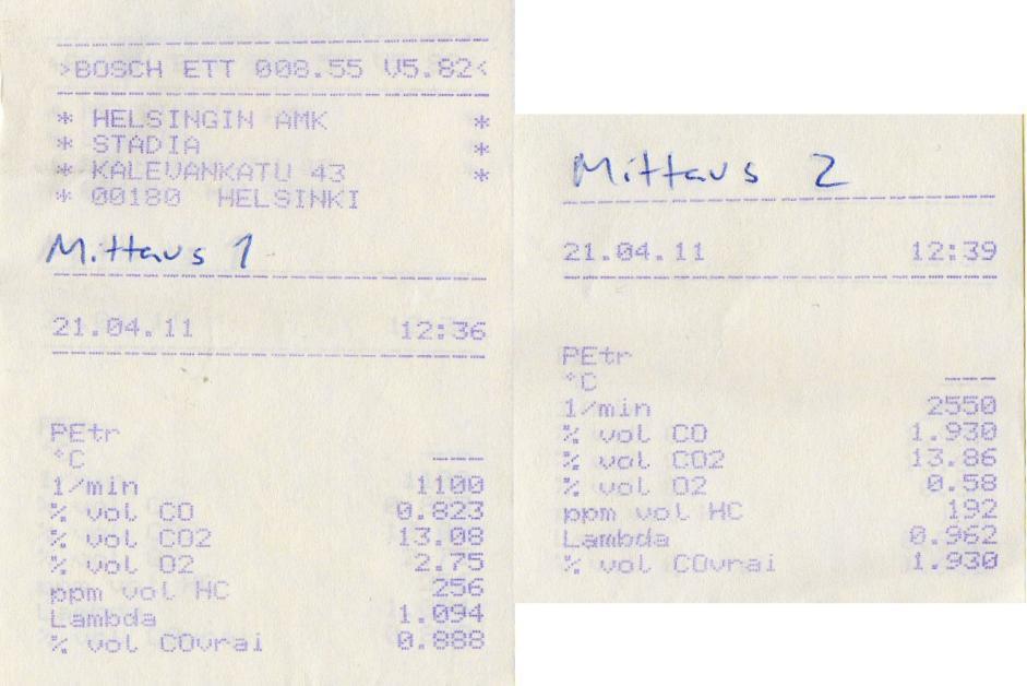 21 Pakoputkijärjestelmässä oli käytössä viisi äänenvaimenninta, koska haluttiin mahdollisimman hiljaiset ja ympäristöä meluhaitoilta mahdollisimman paljon säästävät testausolosuhteet.