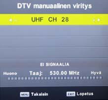 television Country- (Maa) ja Tune Type (Viritystyyppi) -asetus.