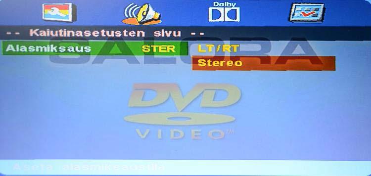 DVD-käyttö DVD-käyttö Alasmiksaus LT/RT Monikanavaisella ääniraidalla tallennetun levyn lähtösignaali toistetaan