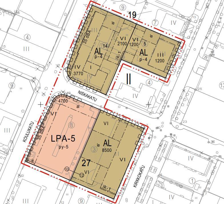 13 Tontti 19-5 (As Oy Kirkkokatu 31) Voimassa oleva asemakaava Asemakaavan muutos Tonttien pinta-ala 1597 m 2 1597 m 2 Tonttitehokkuus e = 0,75 e = 1,50 Rakennusoikeus 1198 k-m 2 2400 k-m 2