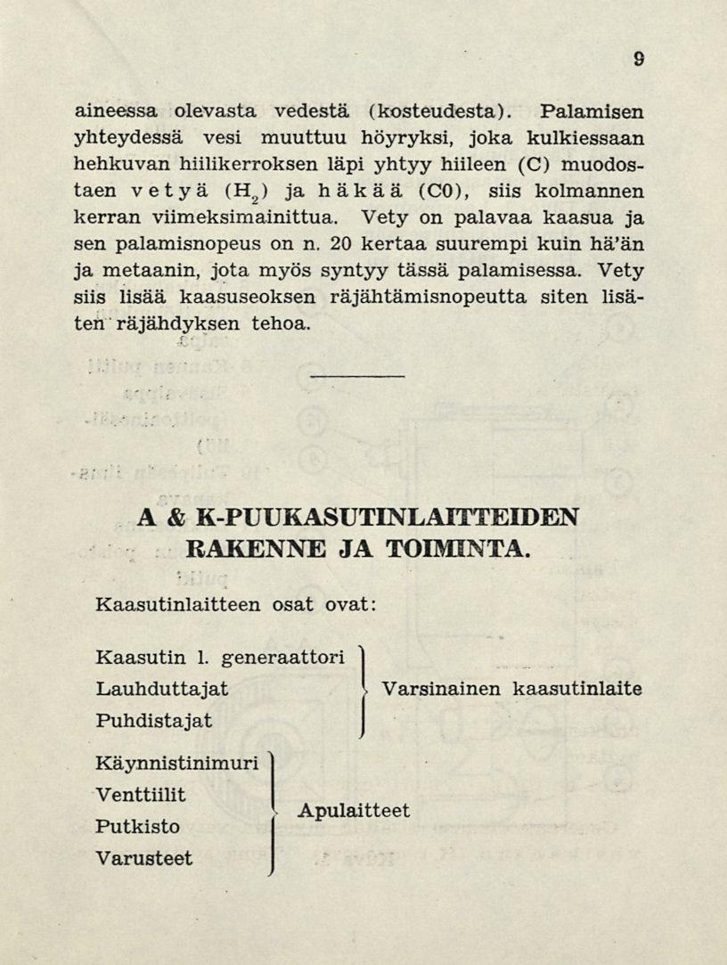 9 aineessa olevasta vedestä (kosteudesta).