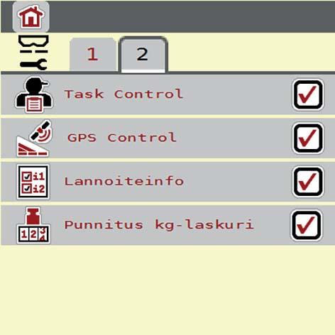 Tällöin otetaan huomioon levitysmäärä, työleveys ja virtaustekijä. Työskentelet oletusarvoisesti automaattisella käytöllä.